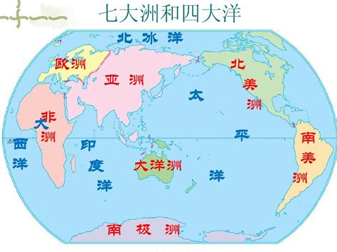 七大洲四大洋的简易图