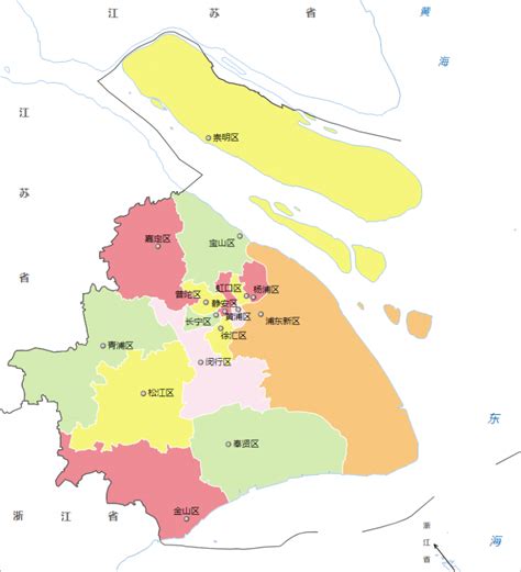 上海市松江区行政地图