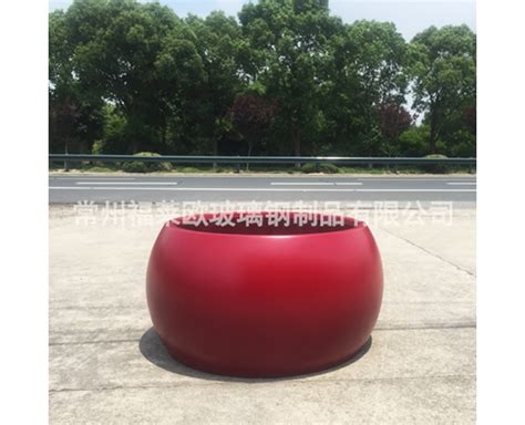 上海暗红色玻璃钢圆形花盆