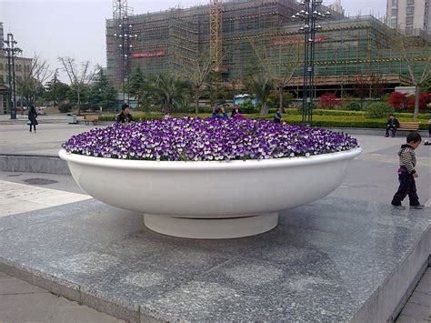 上海蓝色玻璃钢花盆花钵