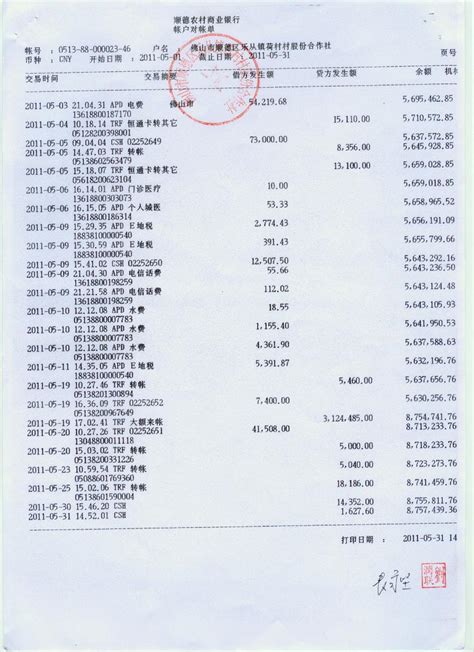 上海银行对公账户流水