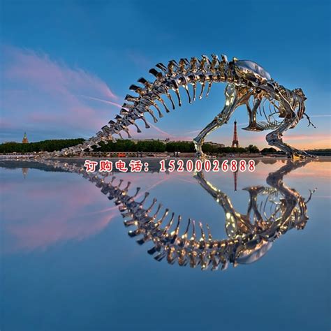 不锈钢恐龙化石雕塑广场