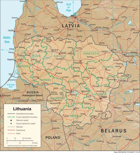 世界地图立陶宛位置