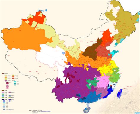 中国七大方言分布图