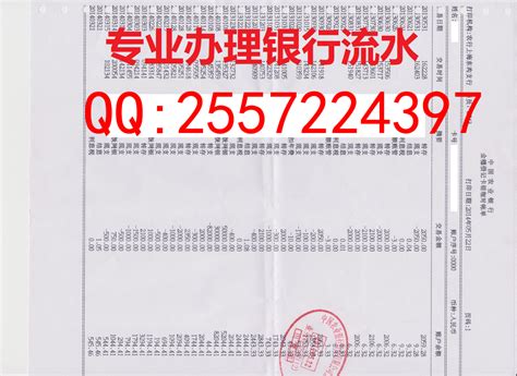 中国农业银行流水纸质版