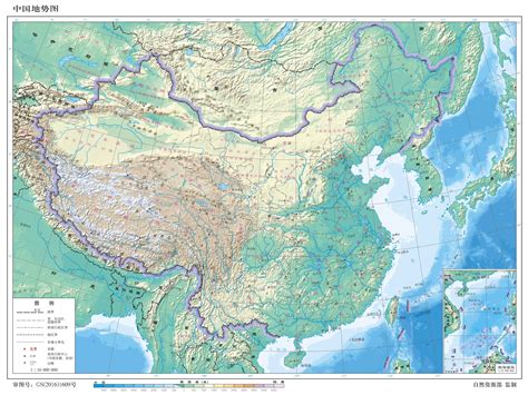 中国地理地形图