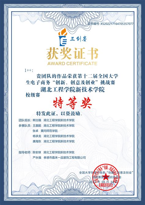中国大学生电子版证书