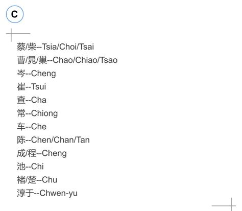 中国姓氏在英文中怎么说