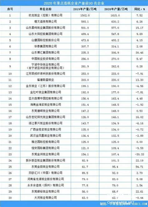 中国纸业排名100