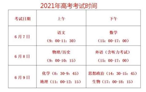 中国高考时间是几月几号