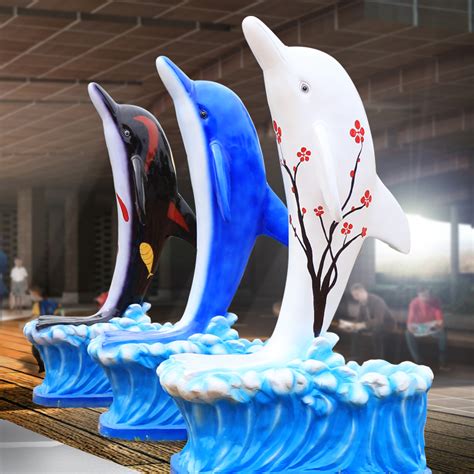 临汾玻璃钢海豚雕塑