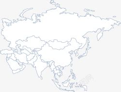 亚洲地图框架黑白