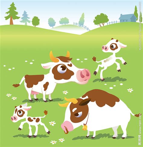 农场动物奶牛动画片