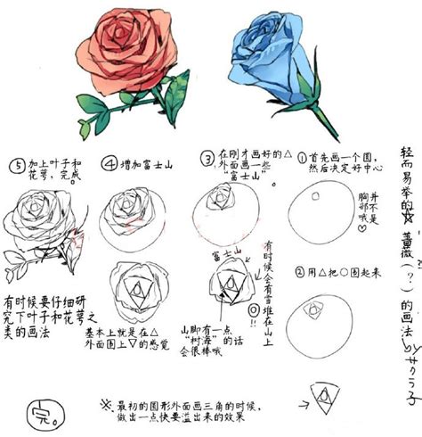 动漫玫瑰花画法