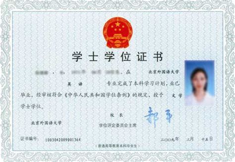 北京外国语大学学士证书