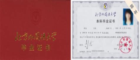 北京外国语大学毕业证外壳