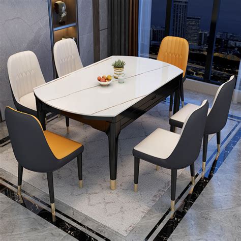 厦门现代岩板餐桌椅多少钱