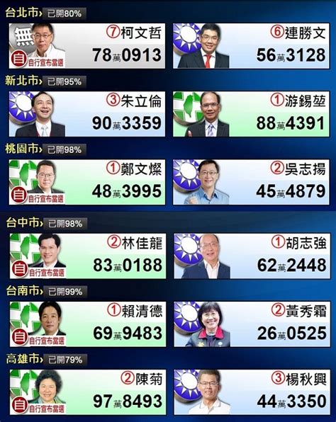 台湾九合一选举投票开票结果如何