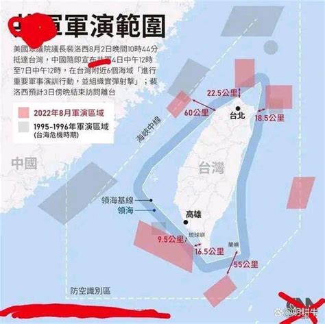 台湾导弹越过海峡演习地图