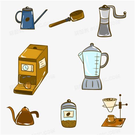 咖啡工具的可爱logo