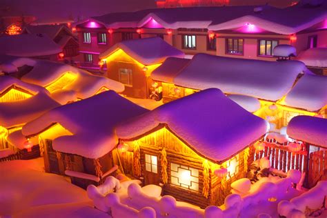 哈尔滨雪乡图片夜景