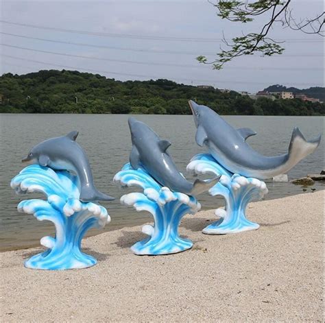 四川公园小品海豚雕塑艺术摆件