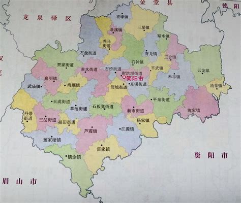 四川省简阳市城区地图