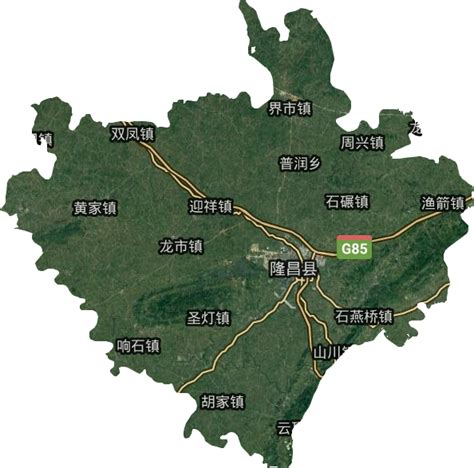 四川隆昌西区卫星地图