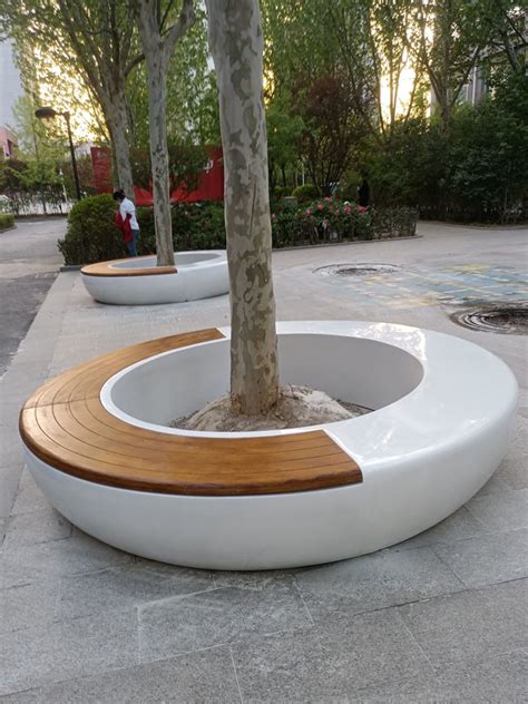 圆形玻璃钢树池坐凳