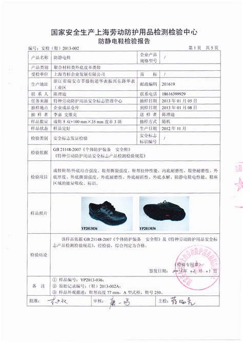 外贸鞋测试报告