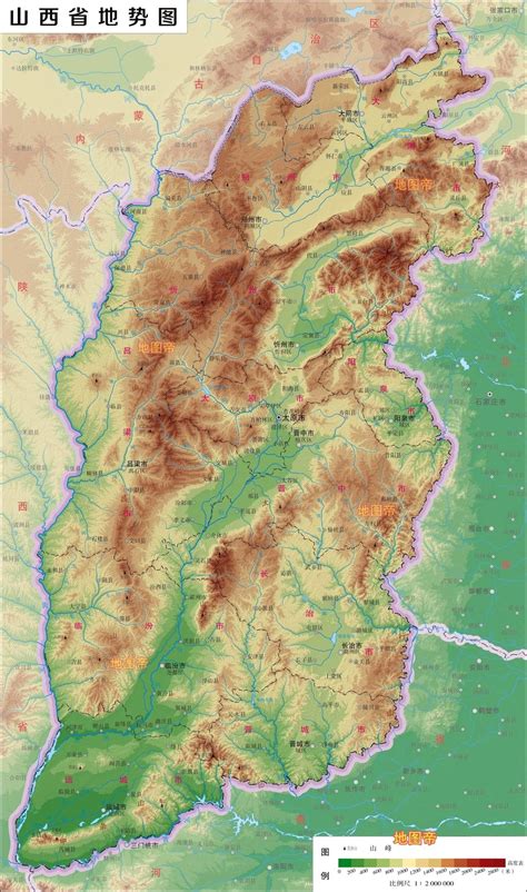 山西省地形图