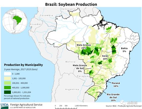 巴西大豆种植分布图