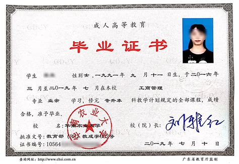 广东大学毕业证照