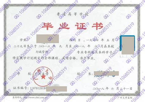 广州大学学位证样本