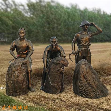 广州玻璃钢农耕人物雕塑