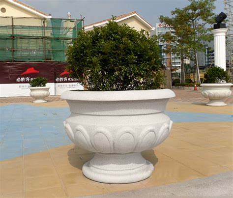 广州玻璃钢白色砂岩花盆