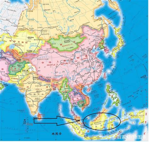 文莱和中国的地图