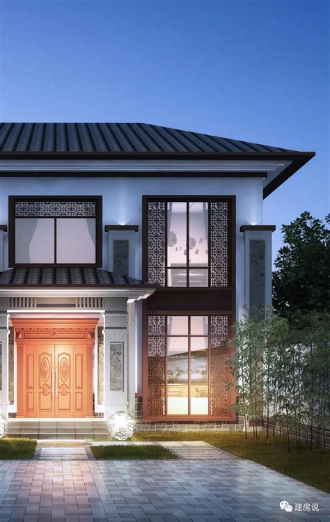 新中式别墅外墙效果图