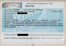 新西兰商务签证转工签