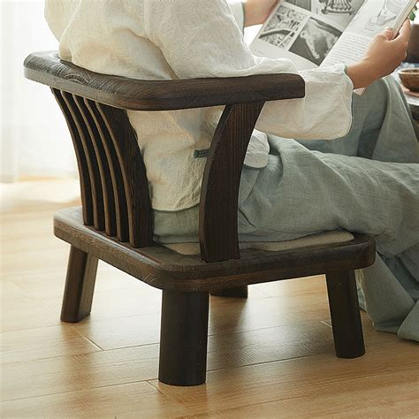 日式胡桃木矮椅