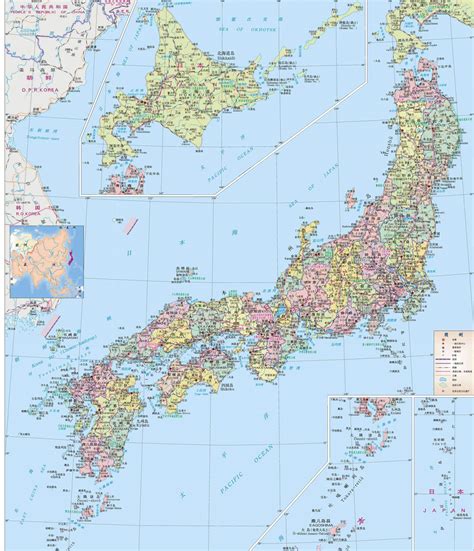 日本地图主要地区及河道