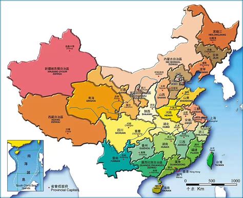 显示各地市的中国地图