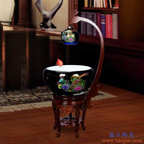 景德镇陶瓷鱼缸灯