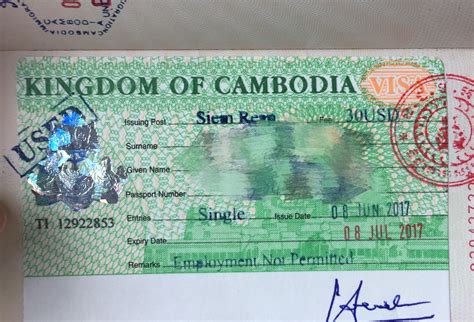柬埔寨签证类别怎么看