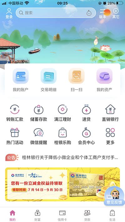 桂林银行app上可打流水吗