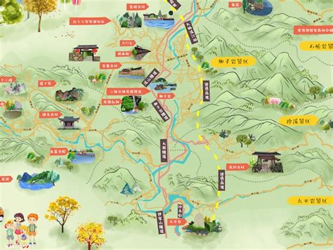 楠溪江风景区路线图