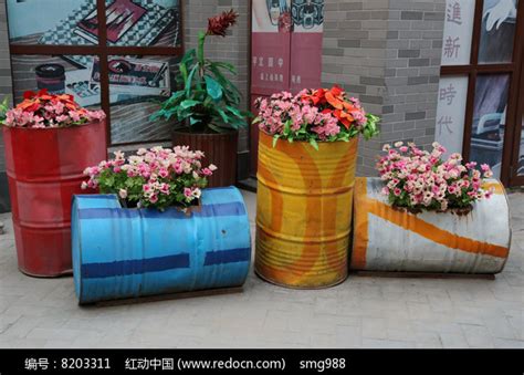 橡胶油漆桶改造花盆