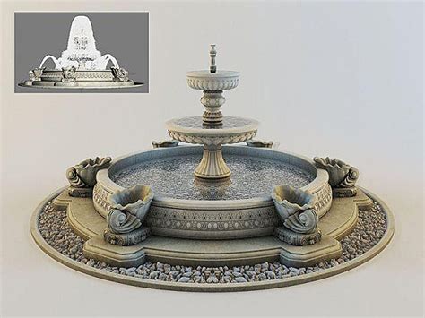 欧式雕塑喷泉顶部图片