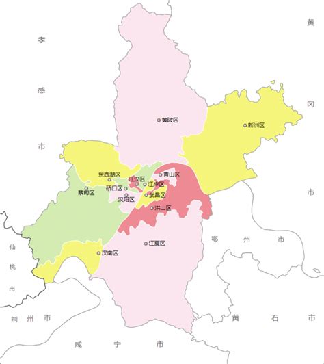 武汉市行政地图