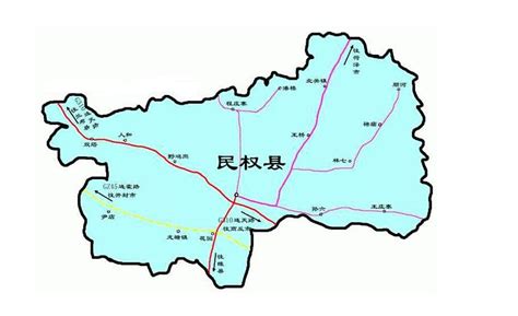 民权县的各乡镇地图